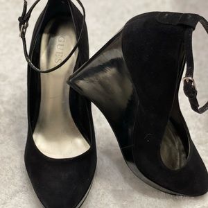 Guess size 8 suede wedge heels